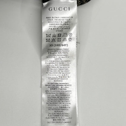 GUCCI グッチ 555179 ブラック GG柄 ゴールドラメ ロングウールスカート スカート