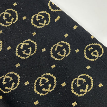 GUCCI グッチ 555179 ブラック GG柄 ゴールドラメ ロングウールスカート スカート
