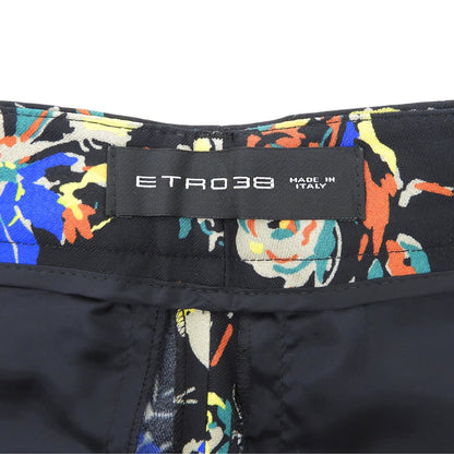 ETRO エトロ 総柄 センターシム フレアパンツ ボトムス レディース ブラック 38 ボトムス