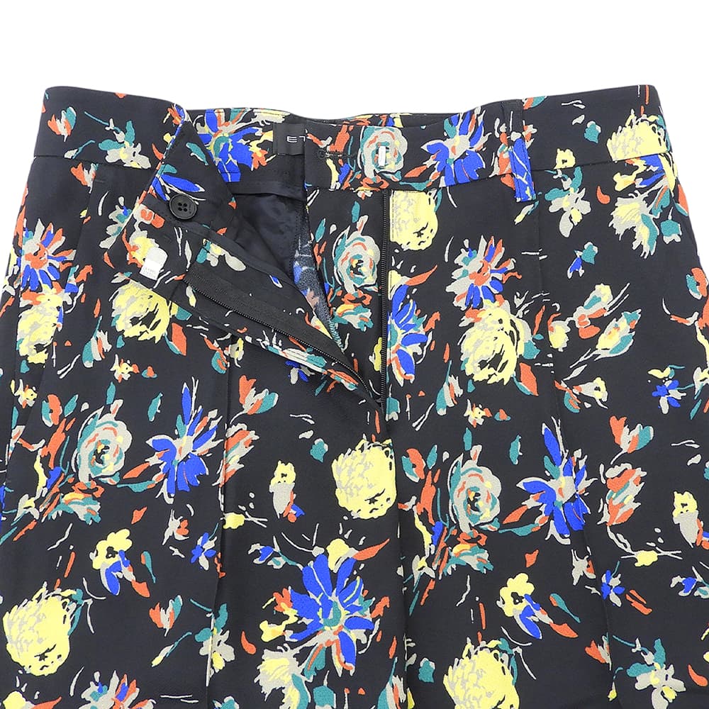ETRO エトロ 総柄 センターシム フレアパンツ ボトムス レディース ブラック 38 ボトムス