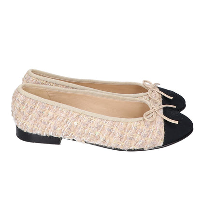 CHANEL Chanel 【Excellent condition】G02819 ballerina Coco Mark tweed ballet flats shoes