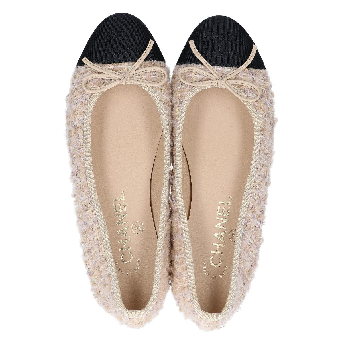 CHANEL Chanel 【Excellent condition】G02819 ballerina Coco Mark tweed ballet flats shoes
