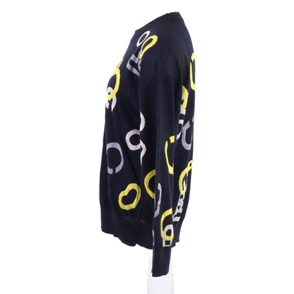 HERMES エルメス 美品 国内正規 4H2639DE ウールシルク EFFET KALEIDOSCOPE/カレイドスコープ・エフェクト チェーンモチーフ クルーネック長袖ニット トップス