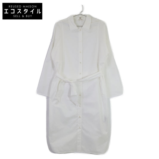 HERMES エルメス 【美品】ROSE ESPRIT CHEMISE TWILL DE COTTON AIRO コットン ベルト付 シャツ ワンピース