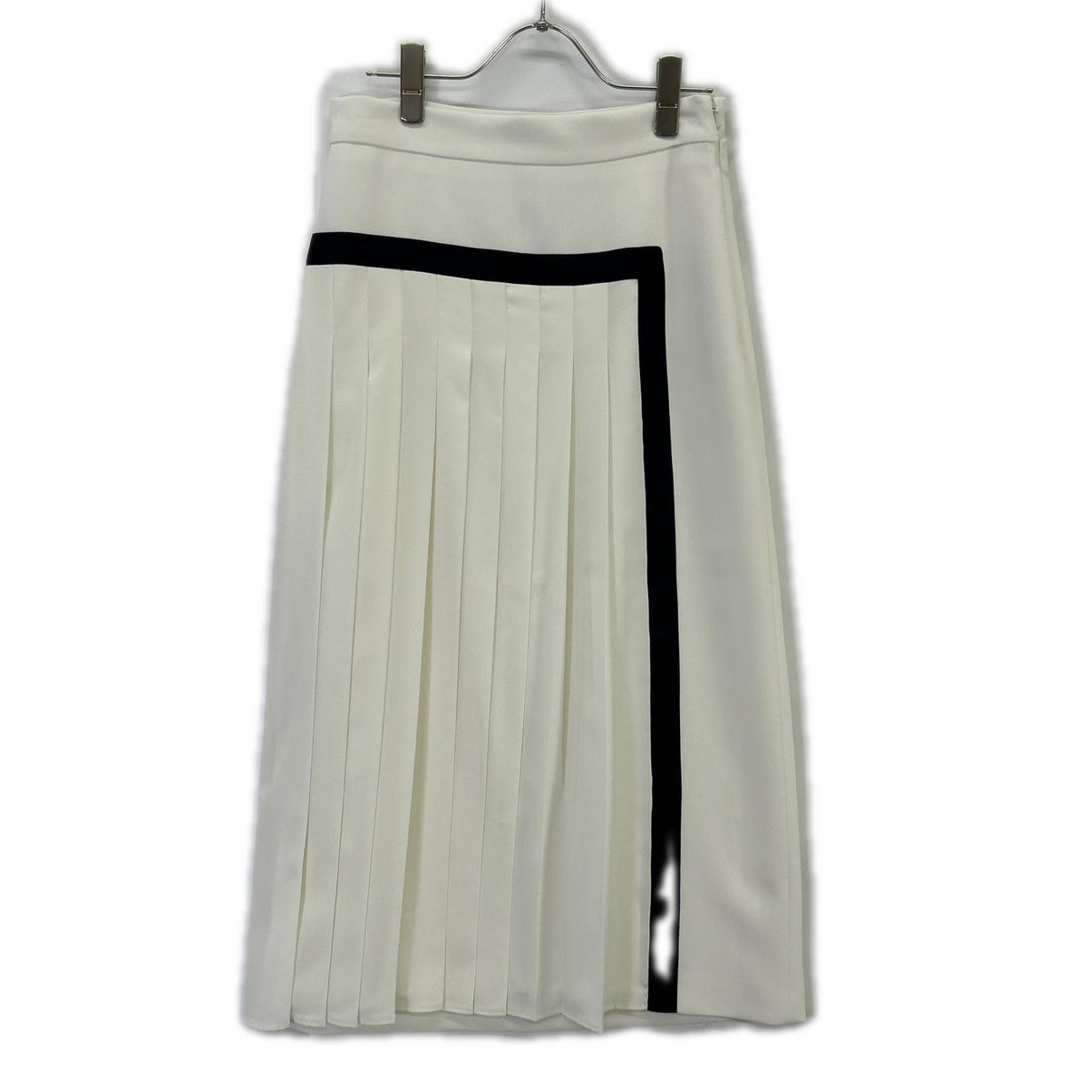 Max Mara Max Mara 110101116 White Line-Design Light-Pleated Skirt Skirt