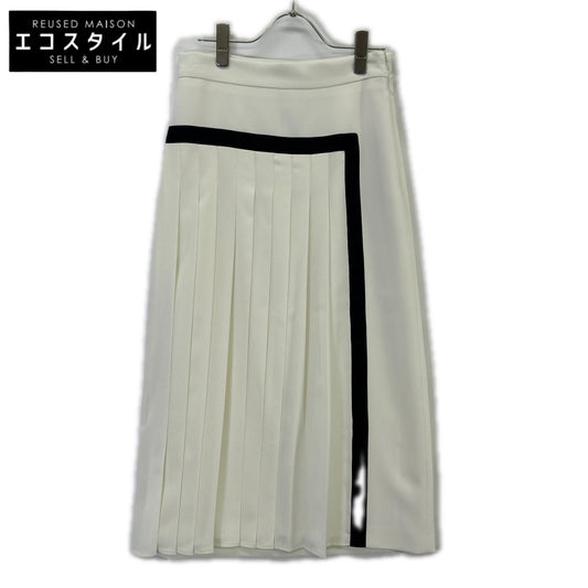 Max Mara Max Mara 110101116 White Line-Design Light-Pleated Skirt Skirt
