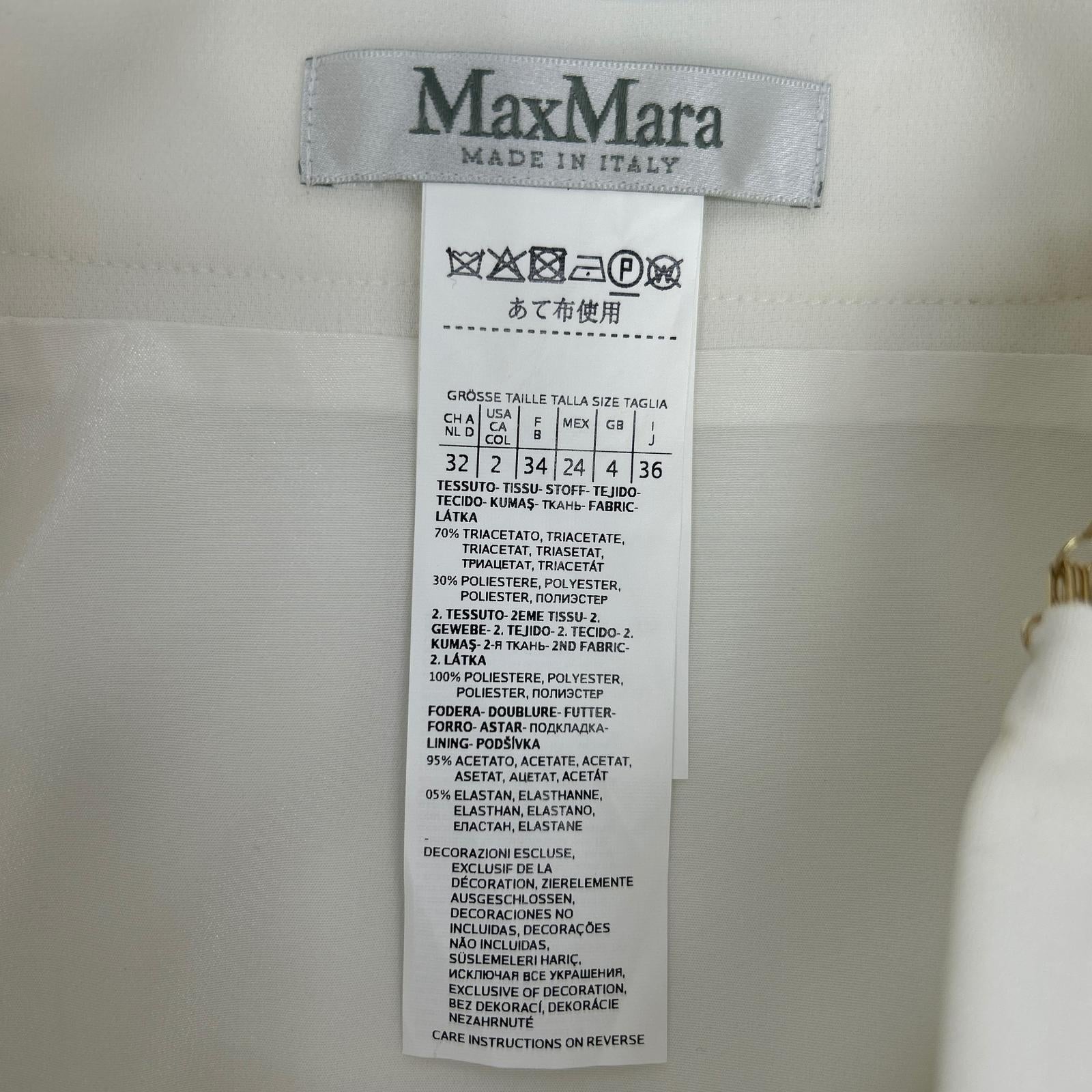 Max Mara マックスマーラ 110101116 ホワイト ラインデザイン ライトプリーツスカート スカート