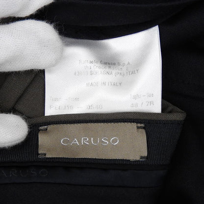 CARUSO カルーゾ トロピカル テーパード 1プリーツ スラックス パンツ ボトムス メンズ ウールモヘア ブラウン系 48/7R J718AZ ボトムス
