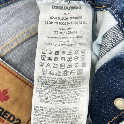 DSQUARED2 ディースクエアード S74LB1516 23年製 インディゴブルー REGULAR JEAN ボタンフライスキニーデニムパンツ ボトムス
