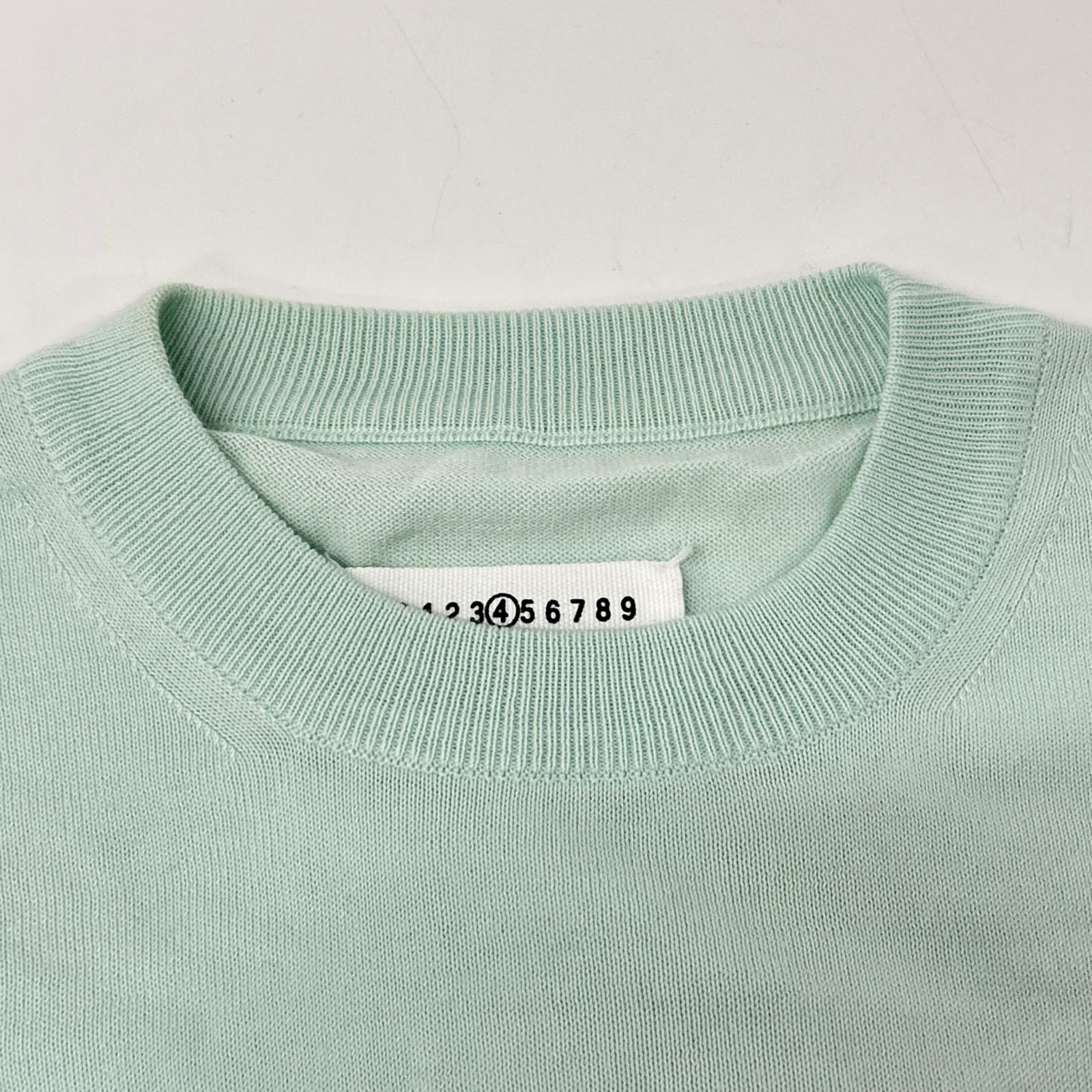 Maison margiela メゾンマルジェラ S51HA0904 ミントグリーン elbow patch long sleeves knit sweater クルーネックセーター トップス