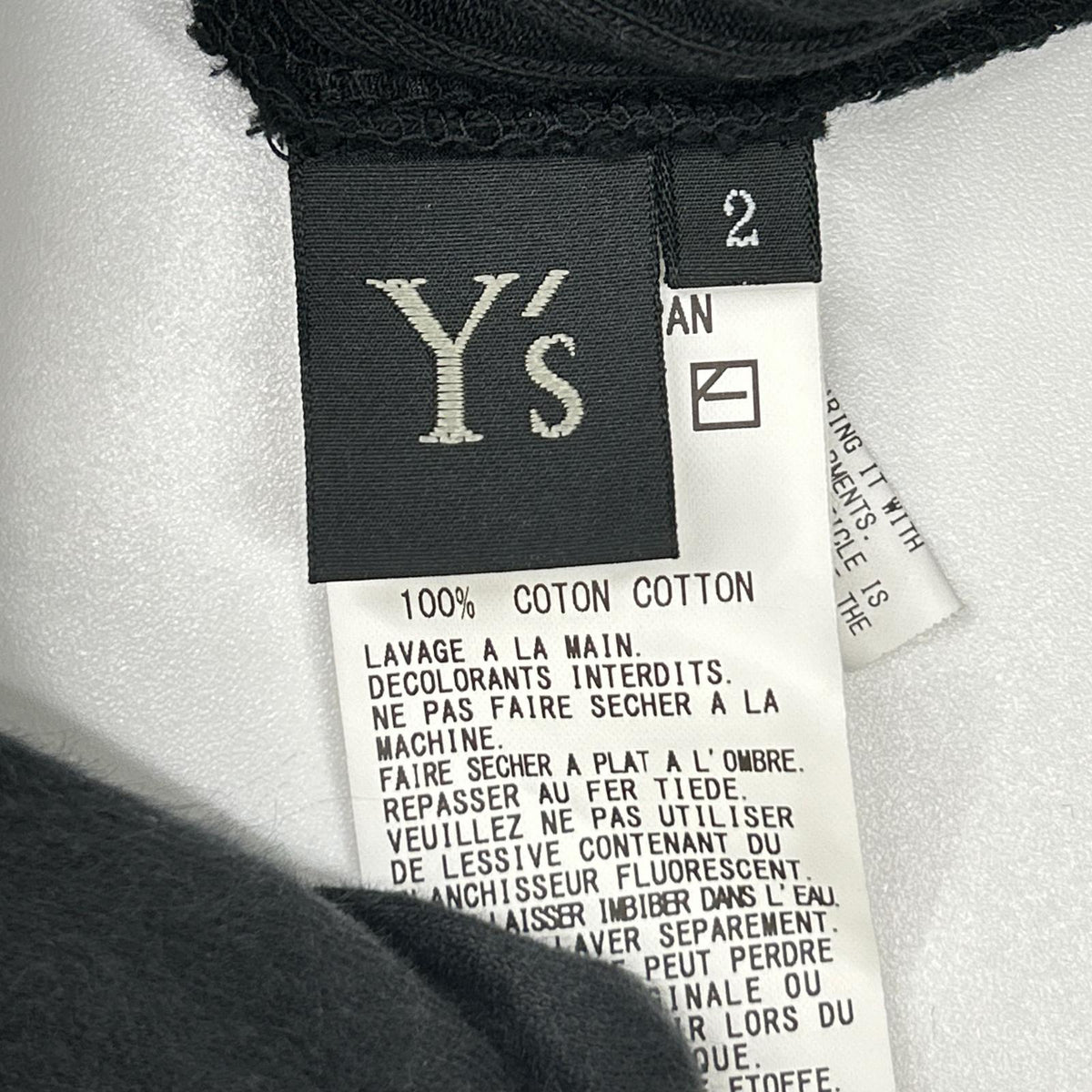 Y's YL-T09-062 25AW Black Random Rib Stripe Round-Neck Flare Long-Sleeve T Asymmetrical Rib Long-Sleeve Top Top