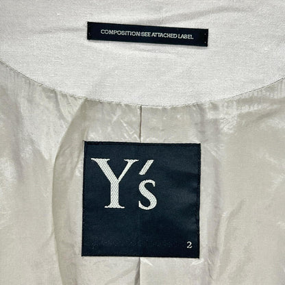 Y's ワイズ YO-C06-800 16SS ベージュ リネン パッチワークダブルブレストロングコート コート