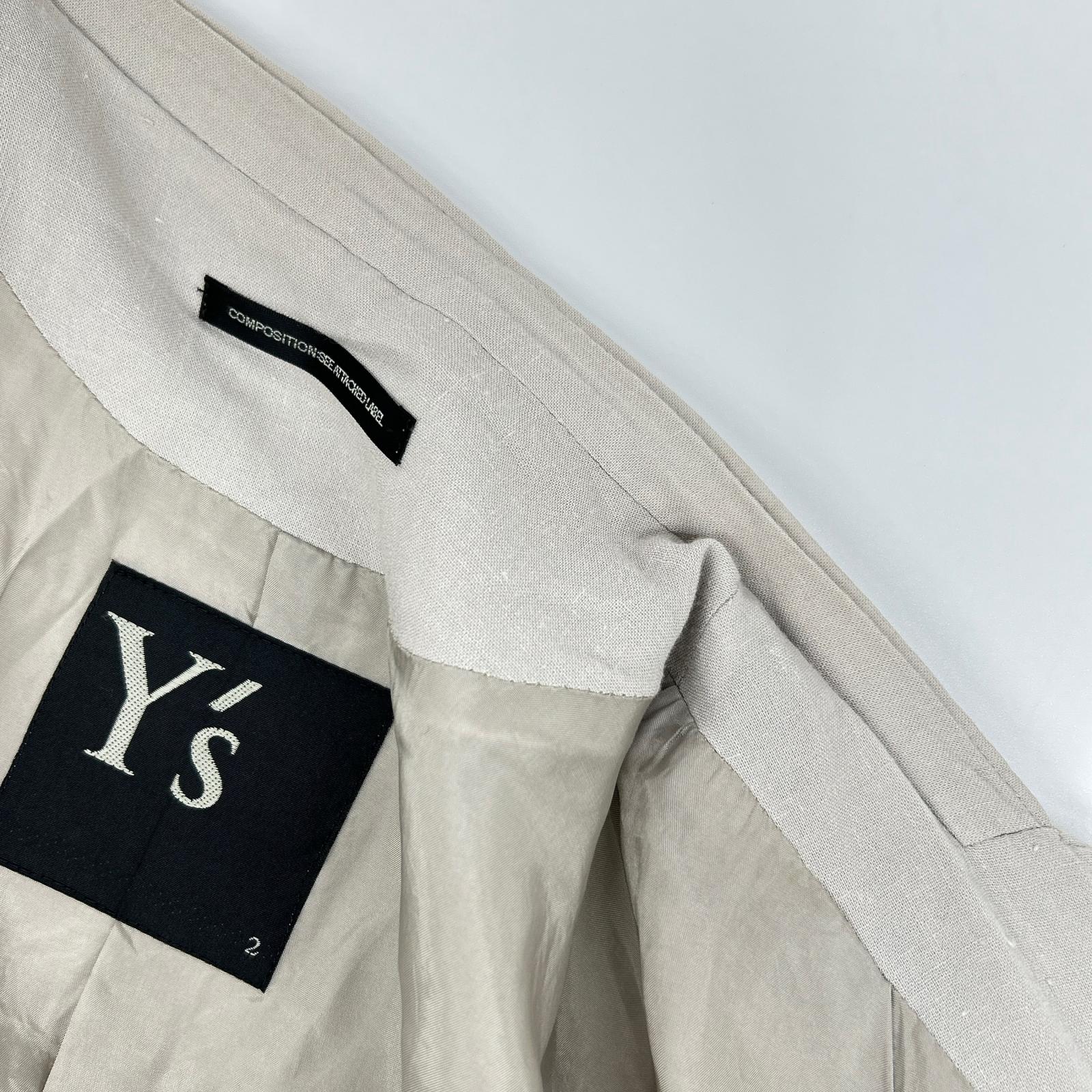 Y's ワイズ YO-C06-800 16SS ベージュ リネン パッチワークダブルブレストロングコート コート