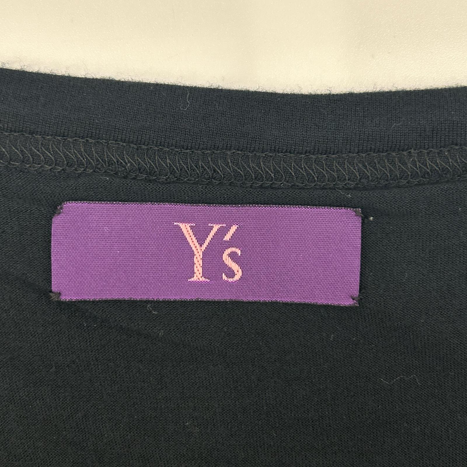 Y's ワイズ YB-T57-866 ブラック レイヤードデザインショートスリーブカットソー トップス