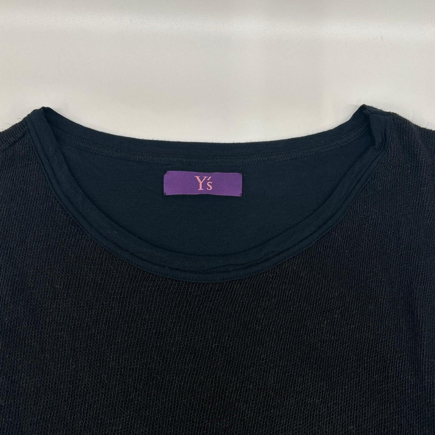 Y's ワイズ YB-T57-866 ブラック レイヤードデザインショートスリーブカットソー トップス