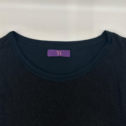 Y's ワイズ YB-T57-866 ブラック レイヤードデザインショートスリーブカットソー トップス