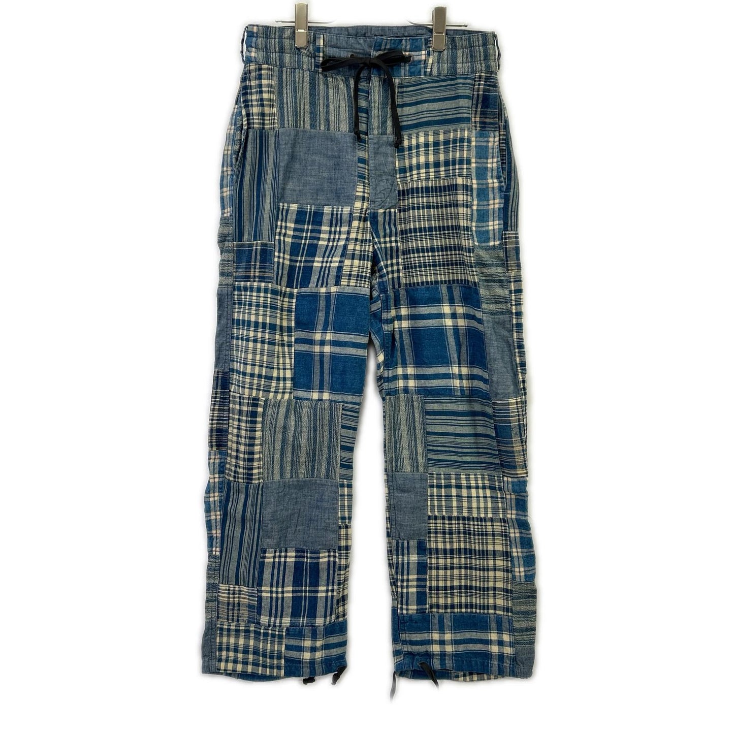 RRL ダブルアールエル 782959702001 コットン×リネン Indigo Patchwork Drawstring Pants/インディゴ パッチワーク ドローストリングパンツ ボトムス