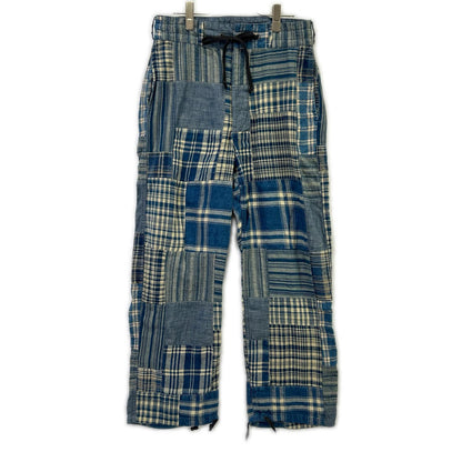RRL ダブルアールエル 782959702001 コットン×リネン Indigo Patchwork Drawstring Pants/インディゴ パッチワーク ドローストリングパンツ ボトムス