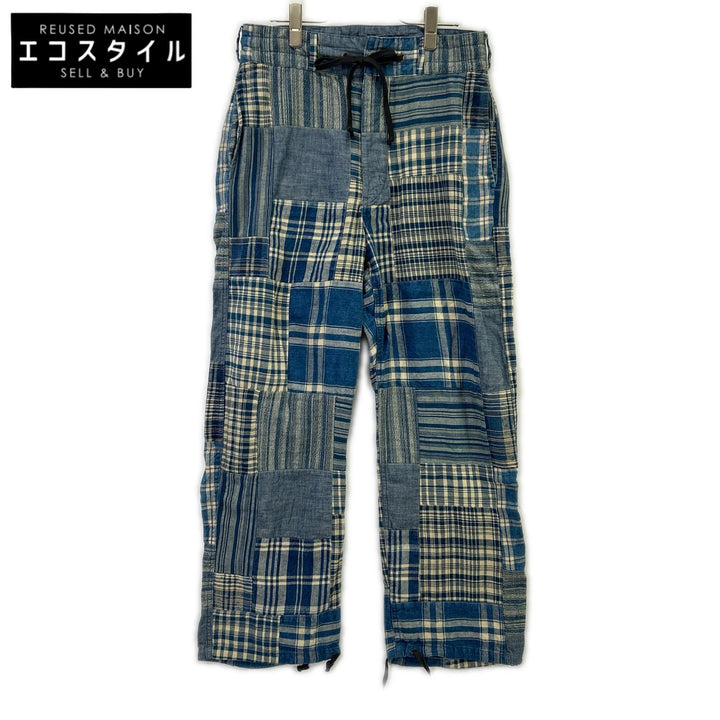 RRL ダブルアールエル 782959702001 コットン×リネン Indigo Patchwork Drawstring Pants/インディゴ パッチワーク ドローストリングパンツ ボトムス