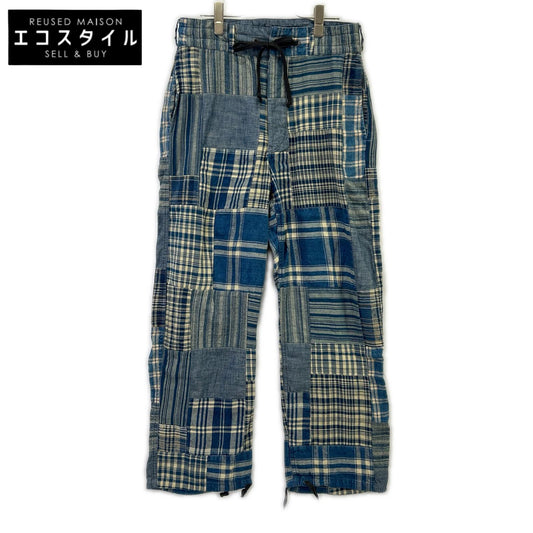 RRL ダブルアールエル 782959702001 コットン×リネン Indigo Patchwork Drawstring Pants/インディゴ パッチワーク ドローストリングパンツ ボトムス