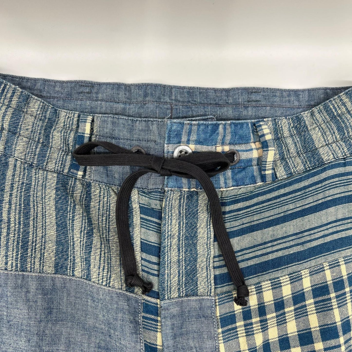 RRL ダブルアールエル 782959702001 コットン×リネン Indigo Patchwork Drawstring Pants/インディゴ パッチワーク ドローストリングパンツ ボトムス