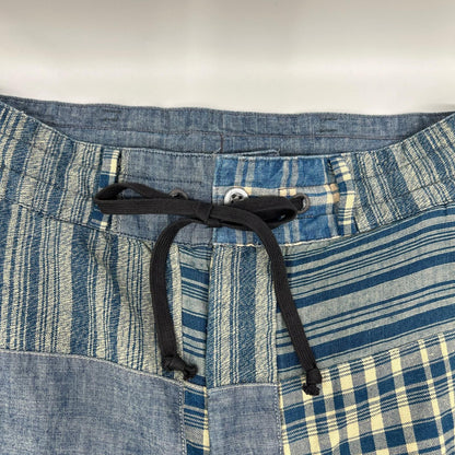 RRL ダブルアールエル 782959702001 コットン×リネン Indigo Patchwork Drawstring Pants/インディゴ パッチワーク ドローストリングパンツ ボトムス