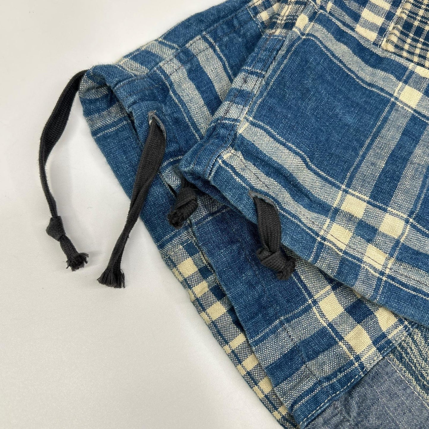 RRL ダブルアールエル 782959702001 コットン×リネン Indigo Patchwork Drawstring Pants/インディゴ パッチワーク ドローストリングパンツ ボトムス