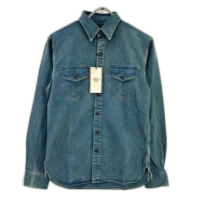 RRL ダブルアールエル MNRRWOV16820282 ウォッシュ加工 インディゴ染め コットン ヘリンボーン ツイル ワークシャツ トップス