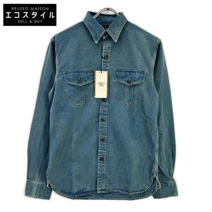 RRL ダブルアールエル MNRRWOV16820282 ウォッシュ加工 インディゴ染め コットン ヘリンボーン ツイル ワークシャツ トップス