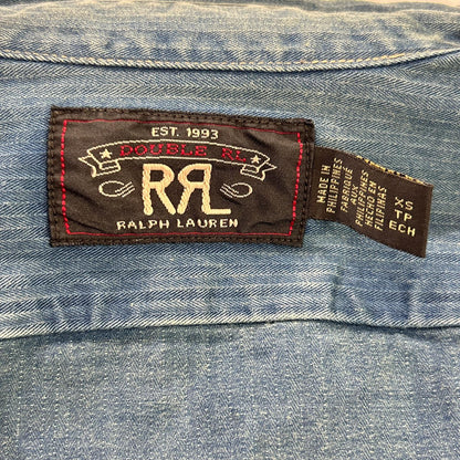 RRL ダブルアールエル MNRRWOV16820282 ウォッシュ加工 インディゴ染め コットン ヘリンボーン ツイル ワークシャツ トップス