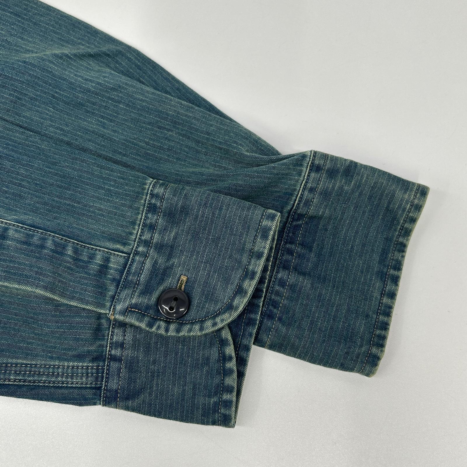 RRL ダブルアールエル MNRRWOV16820282 ウォッシュ加工 インディゴ染め コットン ヘリンボーン ツイル ワークシャツ トップス