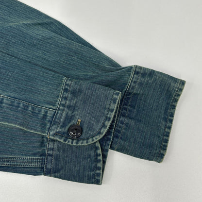 RRL ダブルアールエル MNRRWOV16820282 ウォッシュ加工 インディゴ染め コットン ヘリンボーン ツイル ワークシャツ トップス