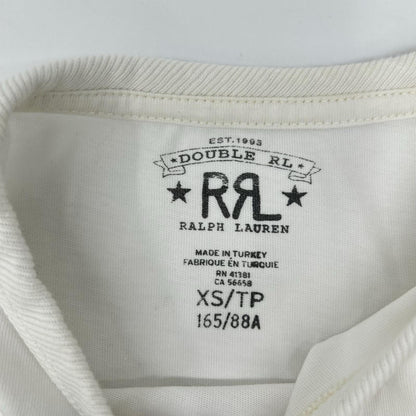 RRL ダブルアールエル 782959768002 ホワイト コットン ミニロゴ刺繍 クルーネック ショートスリーブカットソー トップス