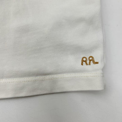 RRL ダブルアールエル 782959768002 ホワイト コットン ミニロゴ刺繍 クルーネック ショートスリーブカットソー トップス