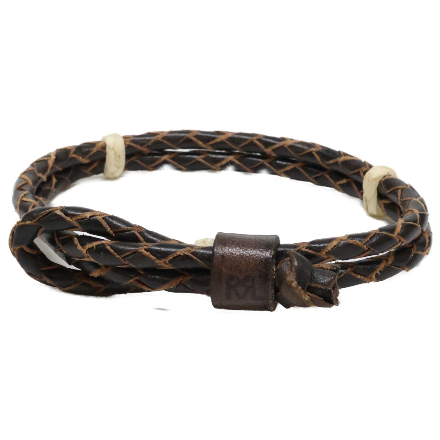 RRL ダブルアールエル 【美品】BRAUDED LEATHER CUFF エンボスロゴ レザー ブレスレット