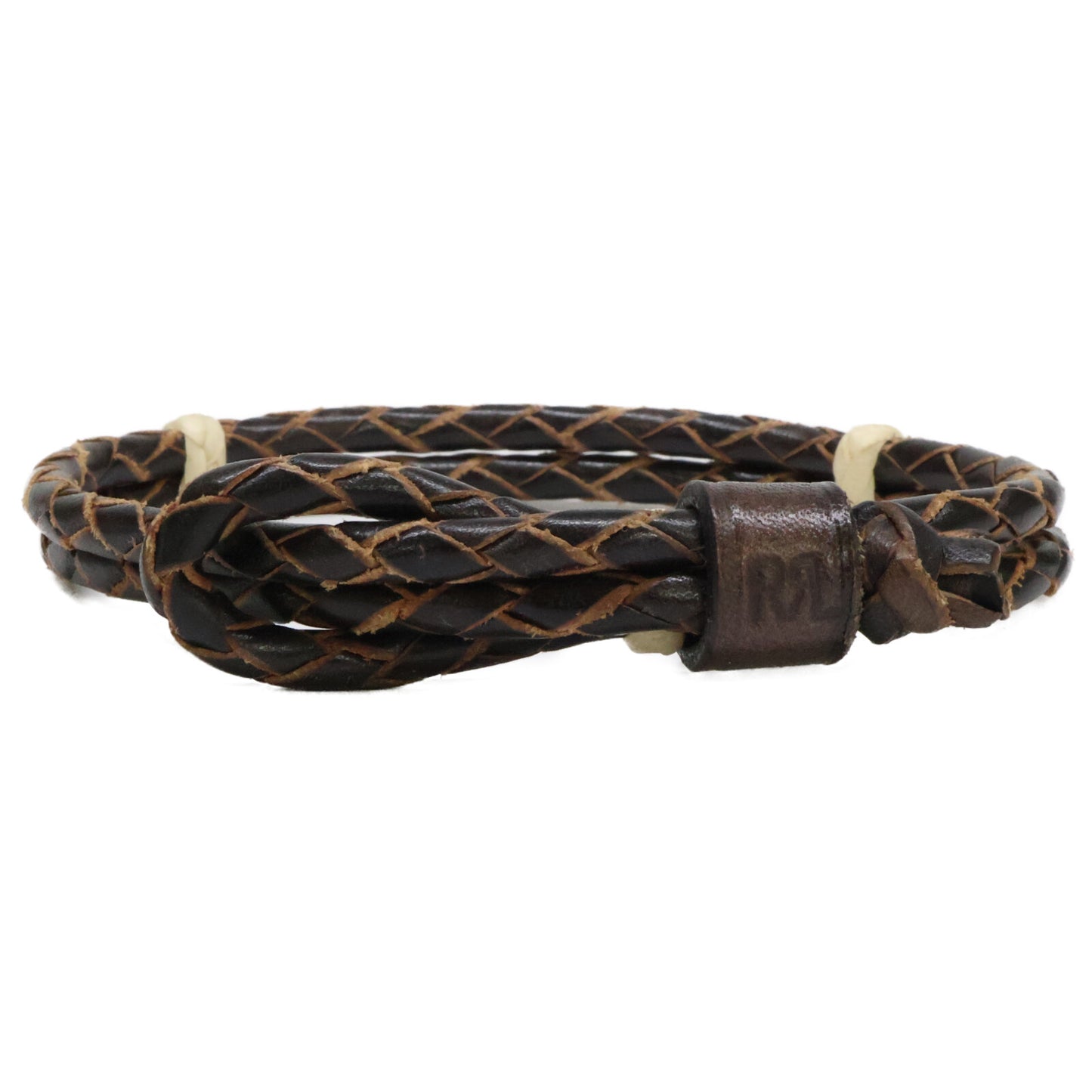 RRL ダブルアールエル 【美品】BRAUDED LEATHER CUFF エンボスロゴ レザー ブレスレット