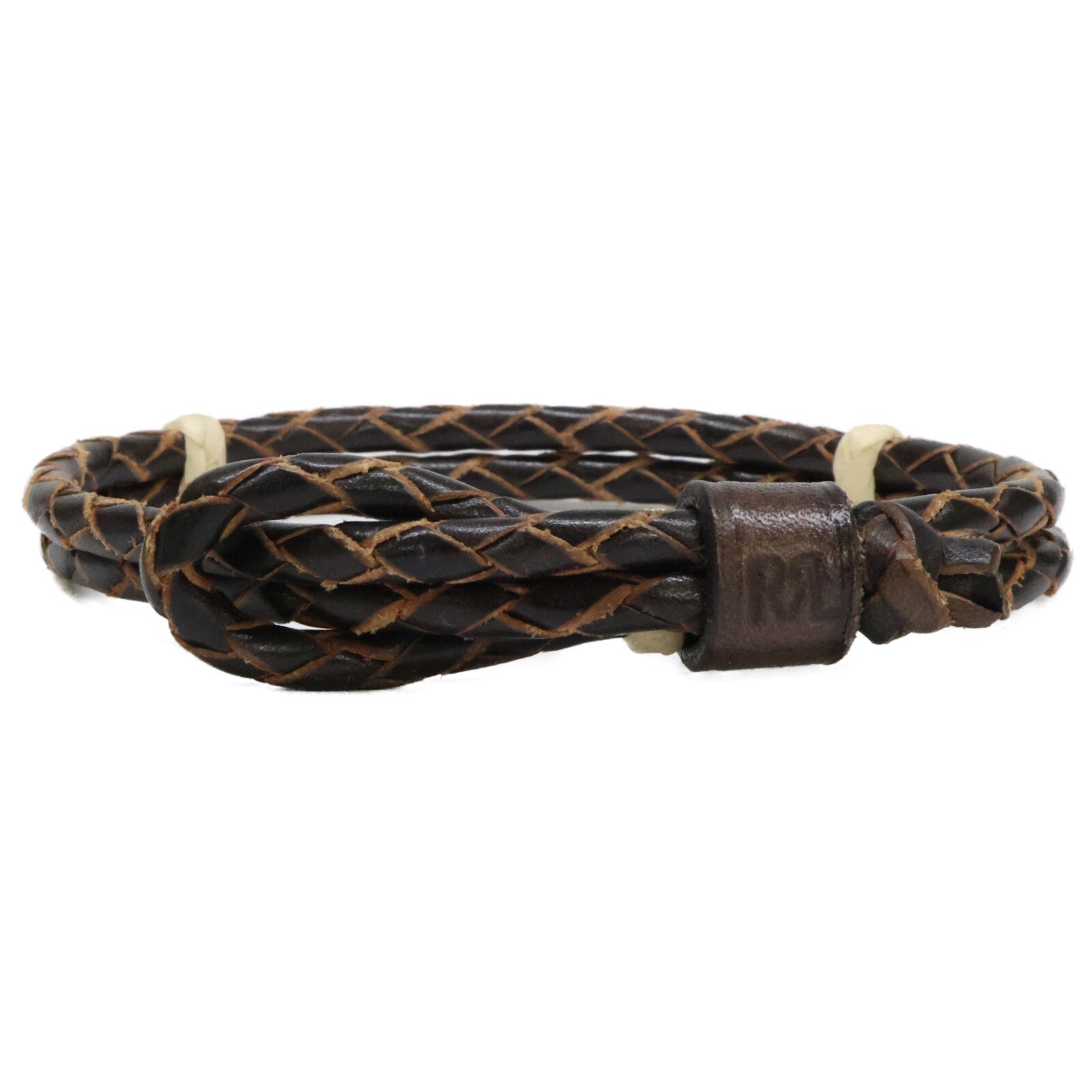RRL ダブルアールエル 【美品】BRAUDED LEATHER CUFF エンボスロゴ レザー ブレスレット