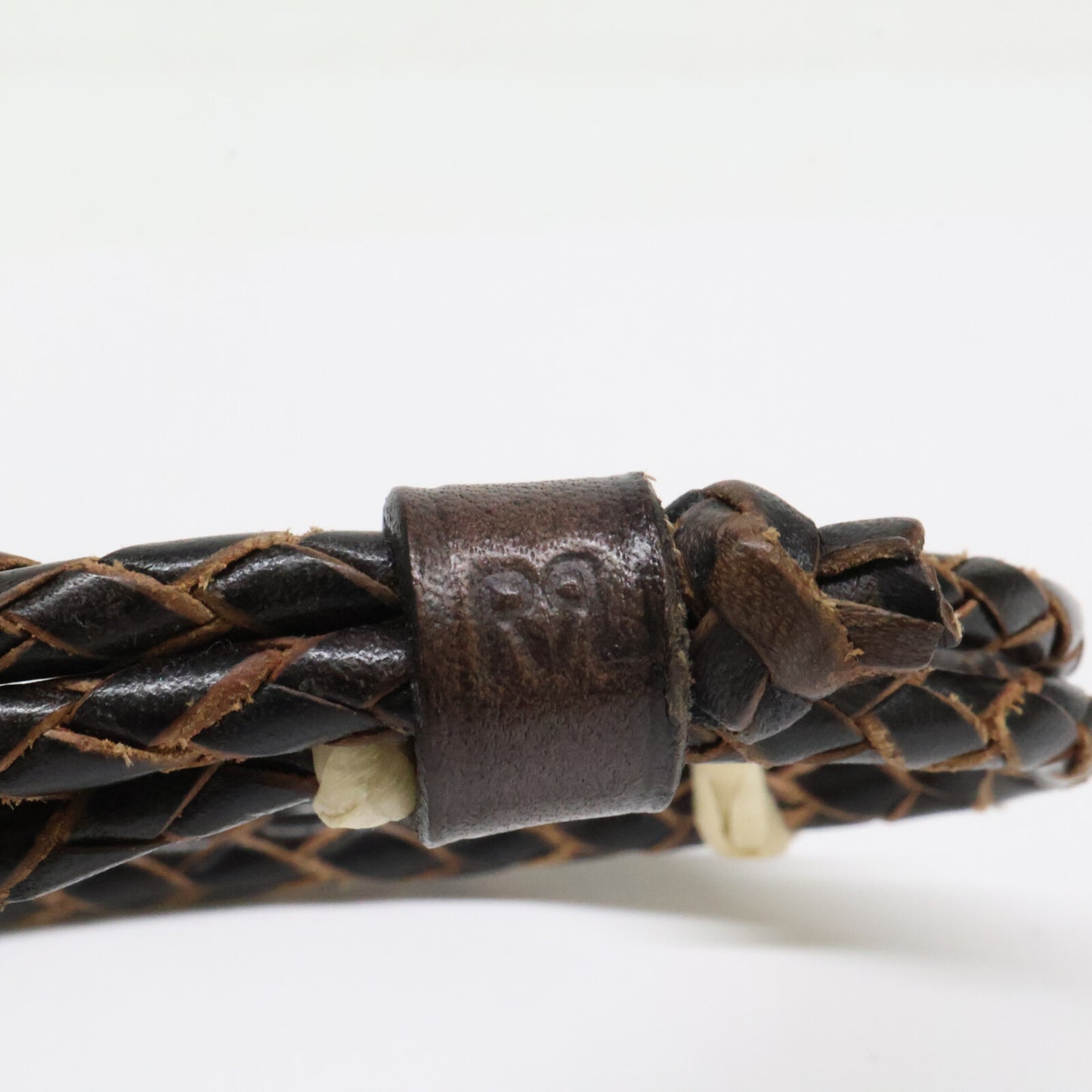 RRL ダブルアールエル 【美品】BRAUDED LEATHER CUFF エンボスロゴ レザー ブレスレット