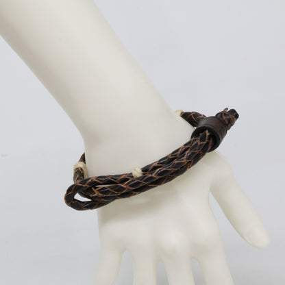 RRL ダブルアールエル 【美品】BRAUDED LEATHER CUFF エンボスロゴ レザー ブレスレット