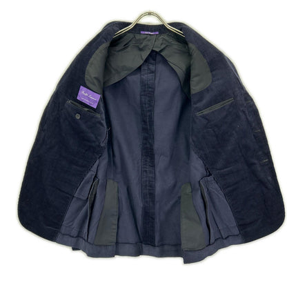 RalphLauren PURPLE LABEL ラルフローレン パープルレーベル 798876035001 イタリア製 ネイビー コットン シングルブレスト サイドベンツ コーデュロイ 3Bスポーツコート/テーラードジャケット