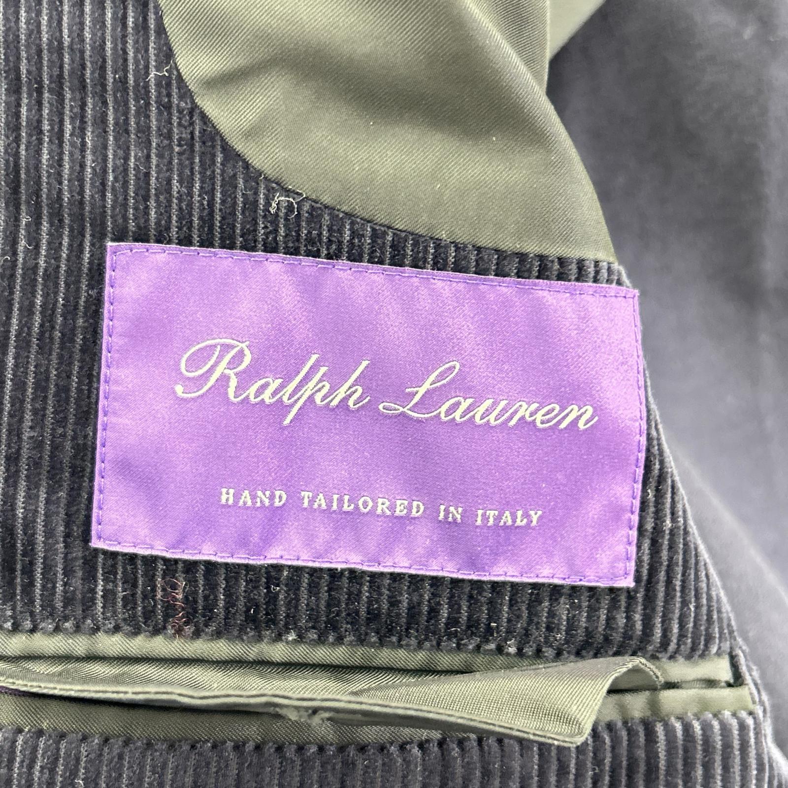 RalphLauren PURPLE LABEL ラルフローレン パープルレーベル 798876035001 イタリア製 ネイビー コットン シングルブレスト サイドベンツ コーデュロイ 3Bスポーツコート/テーラードジャケット