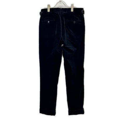 RalphLauren PURPLE LABEL ラルフローレン パープルレーベル 798728082001 イタリア製 ブラック センタープレス ベルベットテーパードスラックス ボトムス