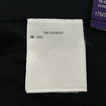 RalphLauren PURPLE LABEL ラルフローレン パープルレーベル 798728082001 イタリア製 ブラック センタープレス ベルベットテーパードスラックス ボトムス