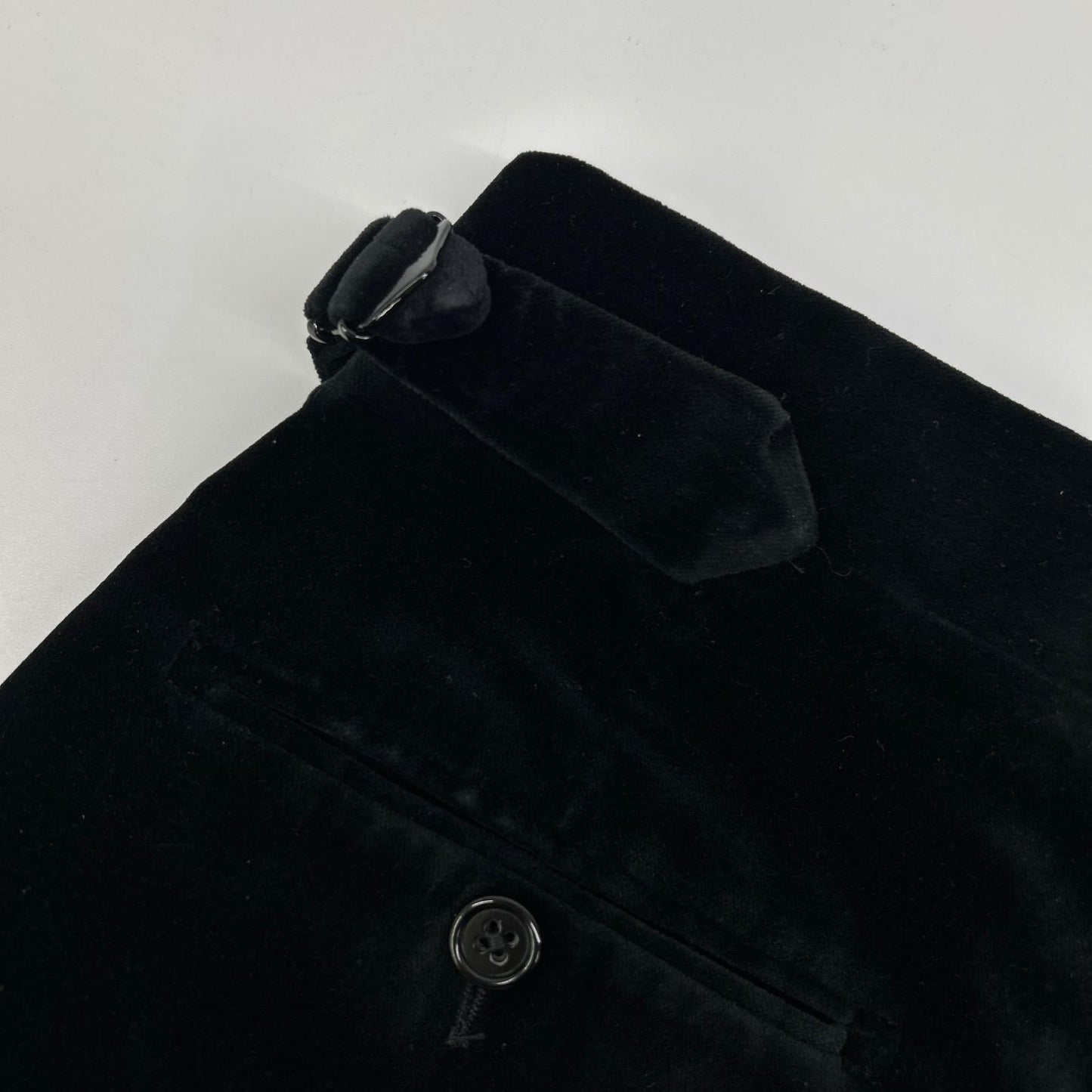 RalphLauren PURPLE LABEL ラルフローレン パープルレーベル 798728082001 イタリア製 ブラック センタープレス ベルベットテーパードスラックス ボトムス