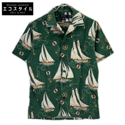 Polo by Ralph Lauren Green Cotton Classic-Fit Sailboat Oxford Camp Shirt Top