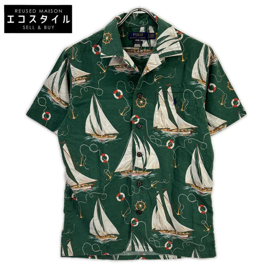 POLObyRalphLauren ポロラルフローレン グリーン コットン クラシックフィット セールボート オックスフォードキャンプシャツ トップス