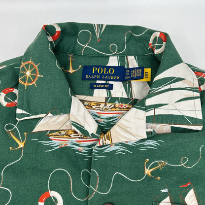 Polo by Ralph Lauren Green Cotton Classic-Fit Sailboat Oxford Camp Shirt Top