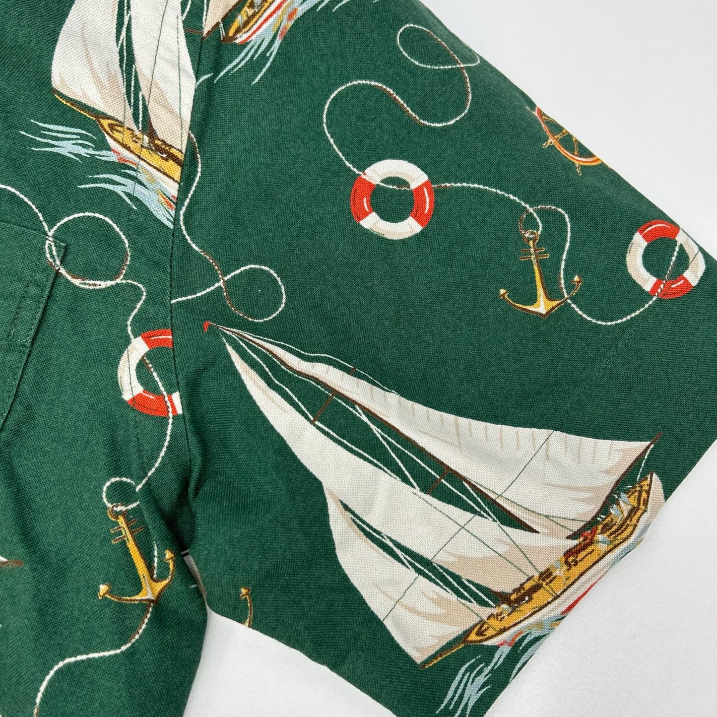 Polo by Ralph Lauren Green Cotton Classic-Fit Sailboat Oxford Camp Shirt Top