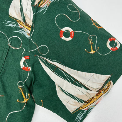 Polo by Ralph Lauren Green Cotton Classic-Fit Sailboat Oxford Camp Shirt Top