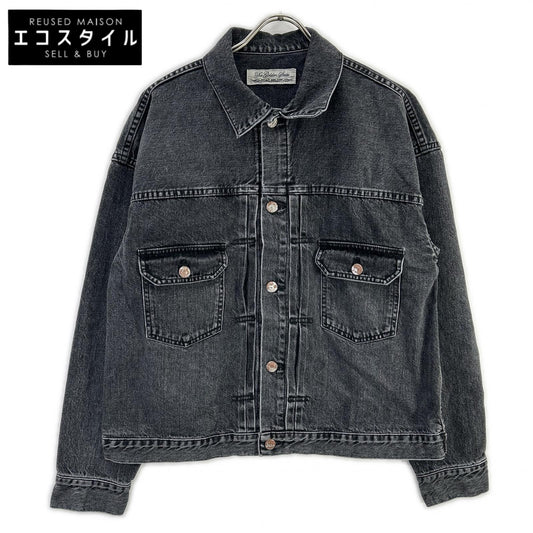 REMI RELIEF BEAMS PLUS Exclusive 25FW Washed Black Cotton Vintage-Finished Denim Trucker Jacket 2nd Jacket